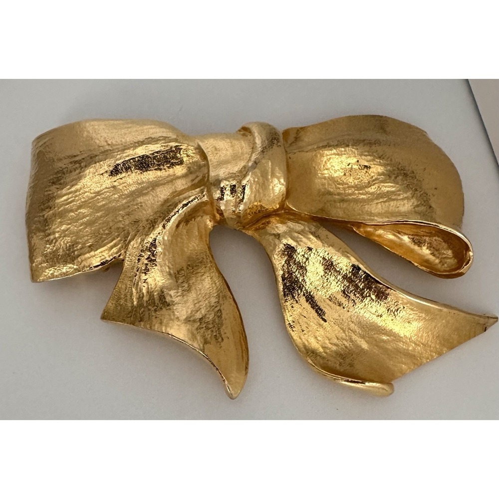 Christopher Ross Bow Belt Buckle Gold Tone Vintage 1988 Oversized